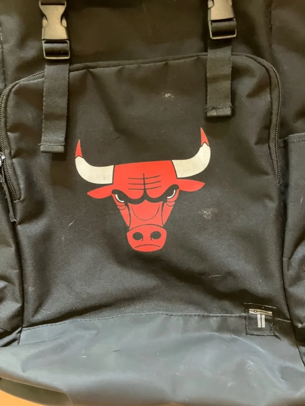 Chicago Bulls NBA Basketball Logo Black Snap Backpack Leeds Corporate